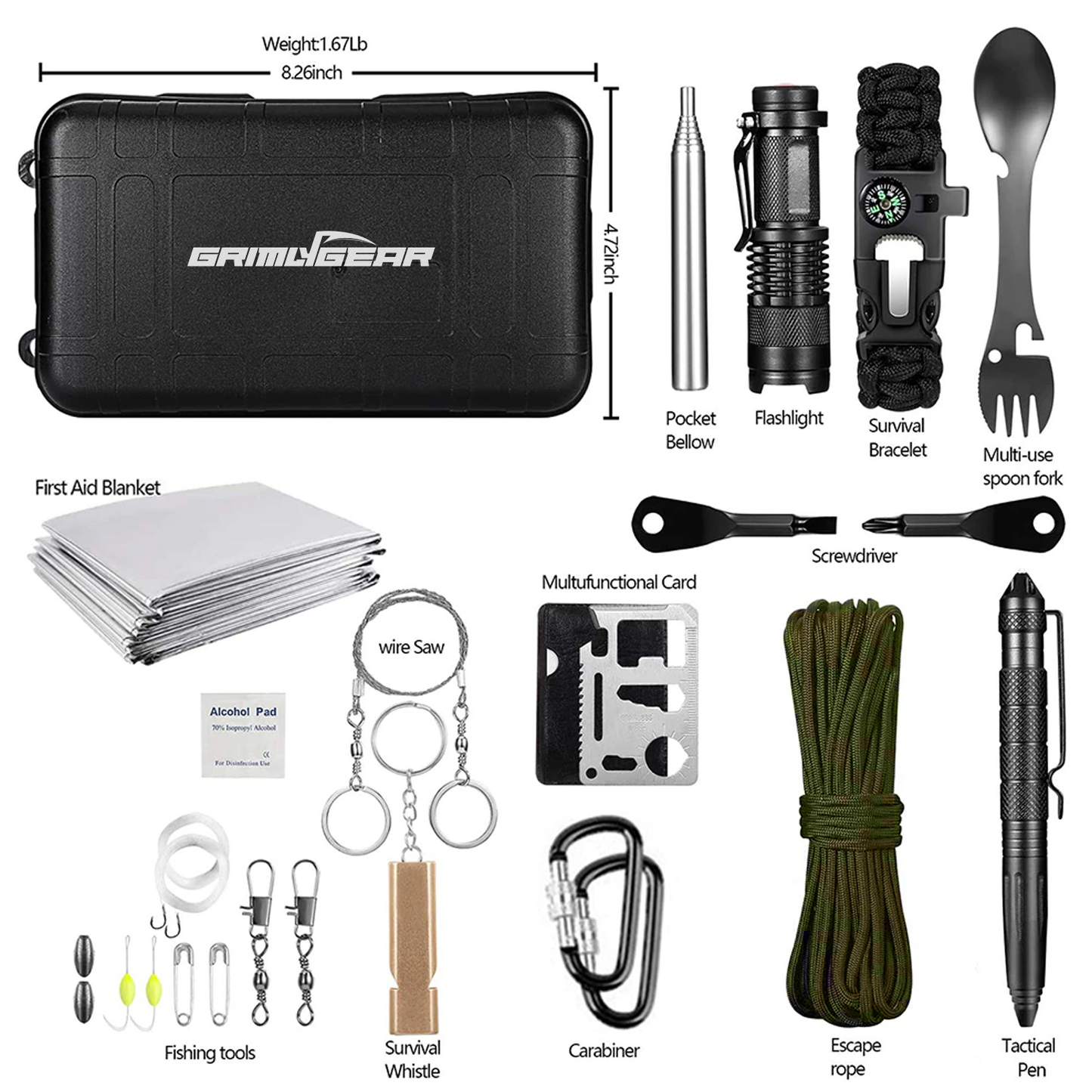 15 IN 1 Survival Kit